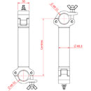 DOUGHTY T57361 RACCORD tube à tube, 90°, centres 250mm, noir