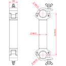 DOUGHTY T57341 RACCORD tube à tube parallele, centres 250mm, noir