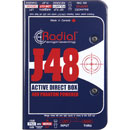 RADIAL J48 BOITE DE DIRECT active, mono, entrée jack 6.3mm, boucle jack 6.3mm, option fusion d'entrée