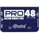 RADIAL PRO48 BOITE DE DIRECT active, mono, entrée jack 6.3mm, boucle jack 6.35mm