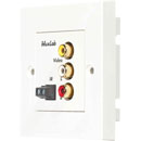 MUXLAB 500049-WP BALUN AUDIO/VIDEO plaque murale, 1x composite, IR pass-thru, 1-gang UK, blanc