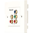 MUXLAB 500058-WP BALUN AUDIO/VIDEO plaque murale, 1x component, audio stéréo, 1-gang UK, blanc