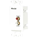 MUXLAB 500028-WP BALUN AUDIO plaque murale, stereo Hi-Fi, dual female RCA, 1-gang US, blanc