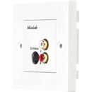 MUXLAB 500038-WP BALUN AUDIO/VIDEO plaque murale, S-Video, dual female RCA, 1-gang, UK, blanc