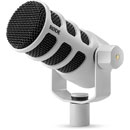 RODE PODMIC USB MICROPHONE dynamique, cardioïde, end address, XLR3/USB-C, blanc