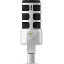 RODE PODMIC USB MICROPHONE dynamique, cardioïde, end address, XLR3/USB-C, blanc