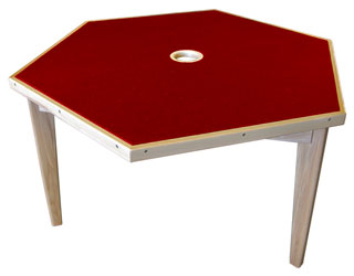 CANFORD TABLE ACOUSTIQUE frêne, hexagonale 1220mm (indiquer la couleur du tissus)