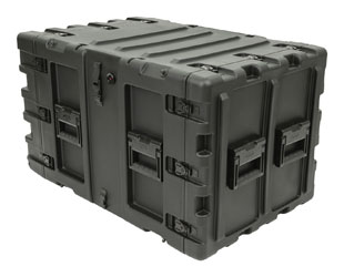 SKB 3RS-9U24-25B MALLE RACK ANTICHOCS 9U, prof.24", cadre fixe, 2x roulettes intégrées, noir