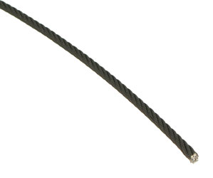 DOUGHTY T405001 CABLE GALVANISE flexible, 2mm, noir