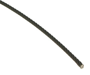 DOUGHTY T402001 CABLE GALVANISE flexible, 5mm, noir