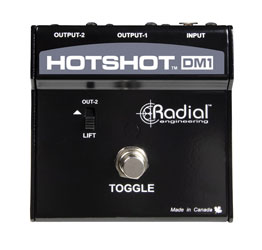 RADIAL HOTSHOT DM-1 COMMUTATEUR MICRO pédale, passif, 2x canaux de sortie