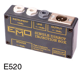 EMO E520 BOITE DE DIRECT PASSIVE 1 canal, avec découplage de terre