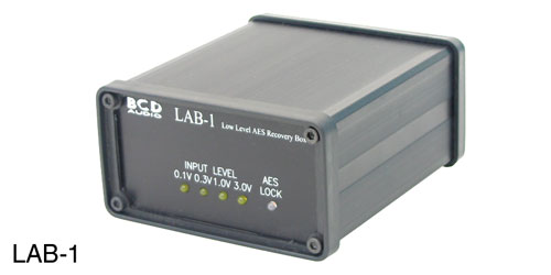 BCD LAB-1 AES-3 PROLONGATEUR DE PORTEE AUDIO un canal AES/EBU. nécessite une alim. secteur