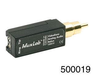 MUXLAB 500019 BALUN AUDIO ANALOGIQUE RCA MALE, vis pour bornes