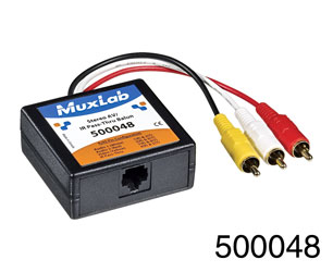 MUXLAB 500048 BALUN VIDEO, AUDIO STEREO ET IR TRAVERSANT 3x RCA mâle, RJ45, vis pour borne, mâle