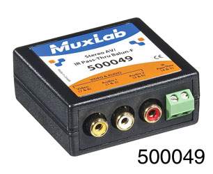 MUXLAB 500049 BALUN VIDEO, AUDIO STEREO ET IR TRAVERSANT 3x RCA femelle,RJ45,vis pour borne, femelle