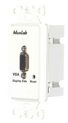 MUXLAB 500041-WP BALUN VIDEO plaque murale, VGA, côté écran, 1-gang US, blanc