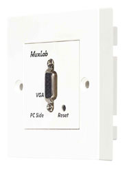 MUXLAB 500043-WP BALUN VIDEO plaque murale, VGA, côté PC, 1-gang UK, blanc