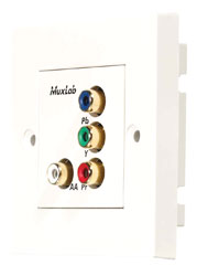 MUXLAB 500053-WP BALUN AUDIO/VIDEO plaque murale, 1x component, audio mono, 1-gang UK, blanc