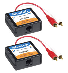 MUXLAB 500028-2PK BALUN AUDIO ANALOGIQUE x2, hi-fi, 2x RCA mâle pack de 2