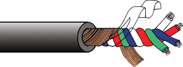 CANFORD SQ4.7-LFH CABLE 1 quad, noir, 1m