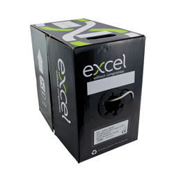 EXCEL CABLE CAT6 U/UTP, 24AWG, gris, boîte de 305m