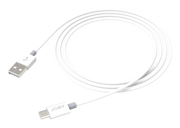 JOBY CHARGE AND SYNC CORDON USB-A vers USB-C, gaine PVC, 3A, 1.2m, blanc