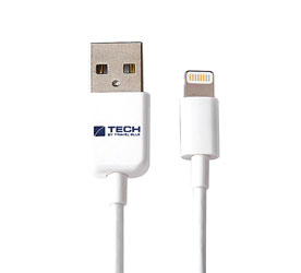 TRAVEL BLUE USB CABLE 2.0, mâle Type A - mâle Lightning 8pts, certifié MFI, 1m