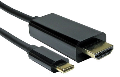 CORDON USB mâle Type C - mâle Displayport, 3m, noir