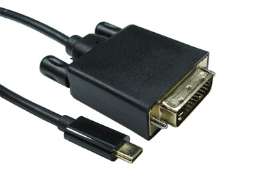 CORDON USB mâle Type C - mâle VGA, 2m, noir