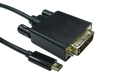 USB CABLE mâle Type C - mâle DVI, 2m, noir