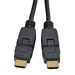 CORDON HDMI grande vitesse avec Ethernet, fiches pivotantes et tournantes, 2m