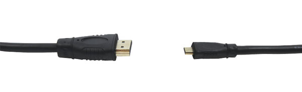CORDON HDMI grande vitesse avec Ethernet, Micro D mâle vers Type A mâle, 1m