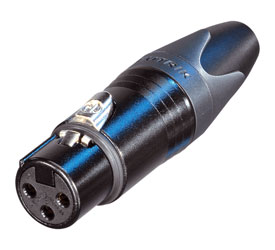 NEUTRIK NC3FXX-B XLR FICHE femelle, corps noir, contacts or