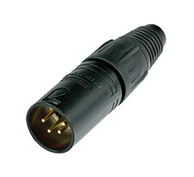 NEUTRIK NC4MX-B XLR FICHE POUR CABLE mâle, corps noir, contacts or