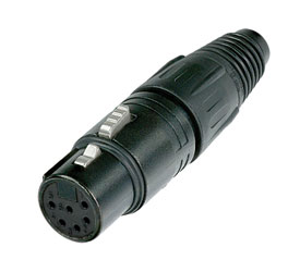 NEUTRIK NC6FX-B XLR FICHE POUR CABLE femelle, corps noir, contacts or