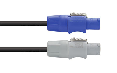 CANFORD AC MAINS CORDSET Powercon NAC3FCA - Powercon NAC3FCB,  1.5mm cable, PVC 1m, black, 1m, black