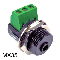BTX CA-MX35 EMBASE MINI Jack 3.5mm 3pts, borne à vis