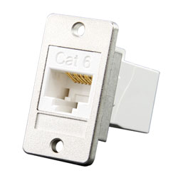 TUK KEYSTONE RACCORD RJ45 DOS-A-DOS POUR PANNEAU Cat6, arrière 90° vers avant, blanc