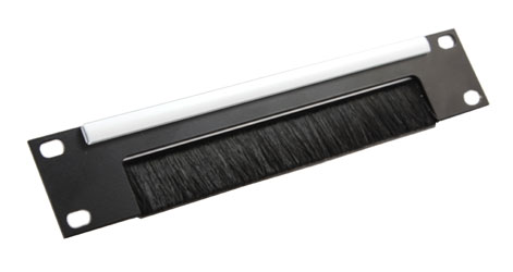 CANFORD PANNEAU "BROSSE EN REGLETTE" 1U, demi-largeur, barre de soutien & porte légende, noir