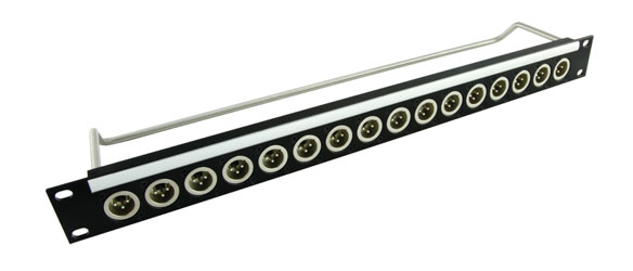 CANFORD PANNEAU DE CONNEXION XLR 1U 1x16 Neutrik XLRM, noir