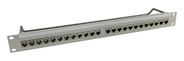 CANFORD PANNEAU DE CONNEXION PRO RJ45 CAT6A 1U 1x24 traversées, blindé, gris clair