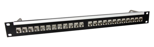 CANFORD PANNEAU DE CONNEXION PRO RJ45 CAT6A 1U 1x24 traversées, blindé, noir