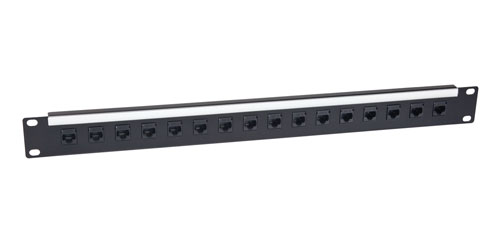 CANFORD PANNEAU DE CONNEXION RJ45 CAT6 économique, 1U, 1x16, traversant, non blindé, noir