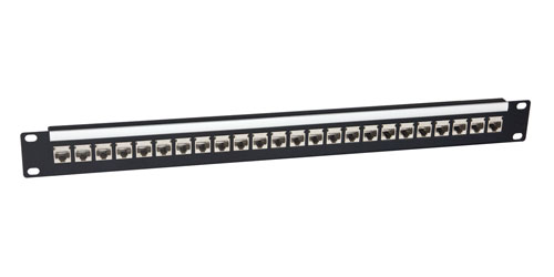 CANFORD PANNEAU DE CONNEXION RJ45 CAT6 économique, 1U, 1x24, traversant, blindé, noir