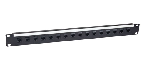 CANFORD PANNEAU DE CONNEXION RJ45 CAT6 économique, 1U, 1x16, IDC, non blindé, noir