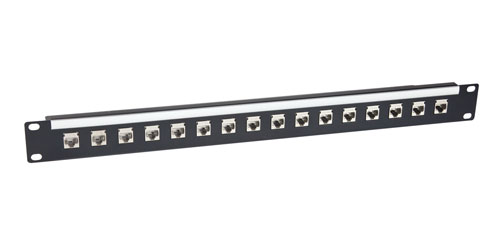 CANFORD PANNEAU DE CONNEXION RJ45 CAT6A économique, 1U, 1x16, traversant, blindé, noir