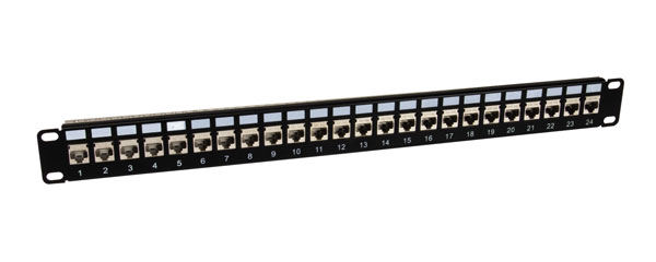 CANFORD PANNEAU DE CONNEXION RJ45 CAT6A 1U 1x24 traversées, blindé