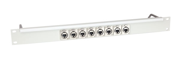 CANFORD PANNEAU DE CONNEXION ETHERCON 1U 1x8, CAT6A RJ45 traversant, gris