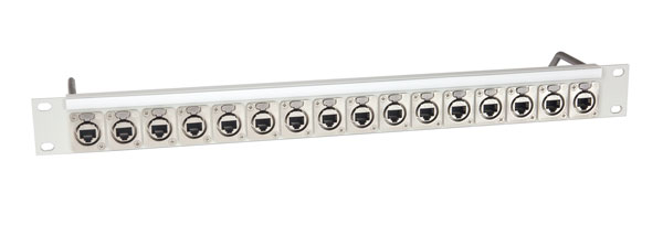 CANFORD PANNEAU DE CONNEXION ETHERCON 1U 1x16, CAT6A RJ45 traversant, gris